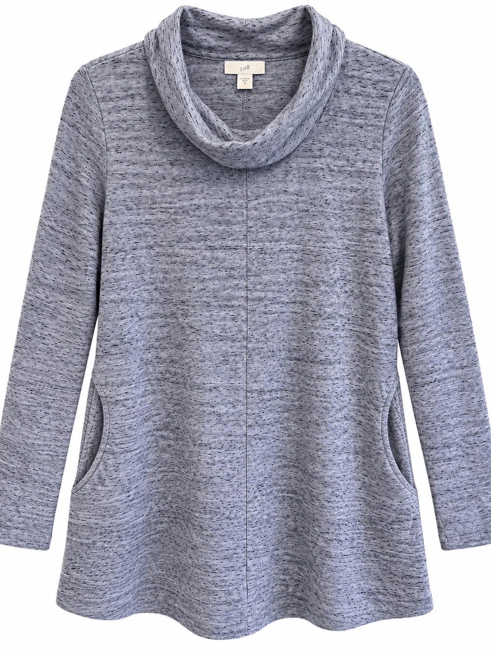 J Jill Womens S Gray Cowl Neck Tunic Sweater Top Long Sleeve Pockets